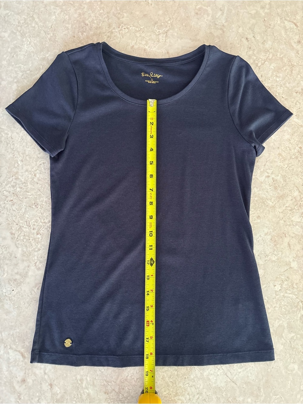 Lilly Pulitzer Navy Short-Sleeve Scoop Neck Tee Size Small - Picture 5 of 5